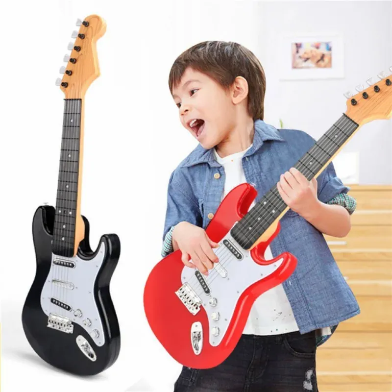 Children's 4-String Electric Guitar Toy with Music and Lights - Beginner Ukulele Style Musical Instrument for Kids Ages 8+