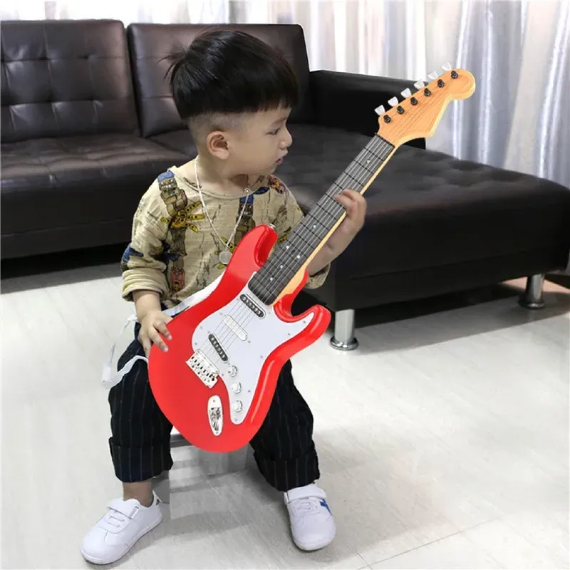 Children's 4-String Electric Guitar Toy with Music and Lights - Beginner Ukulele Style Musical Instrument for Kids Ages 8+ thumbnail 3