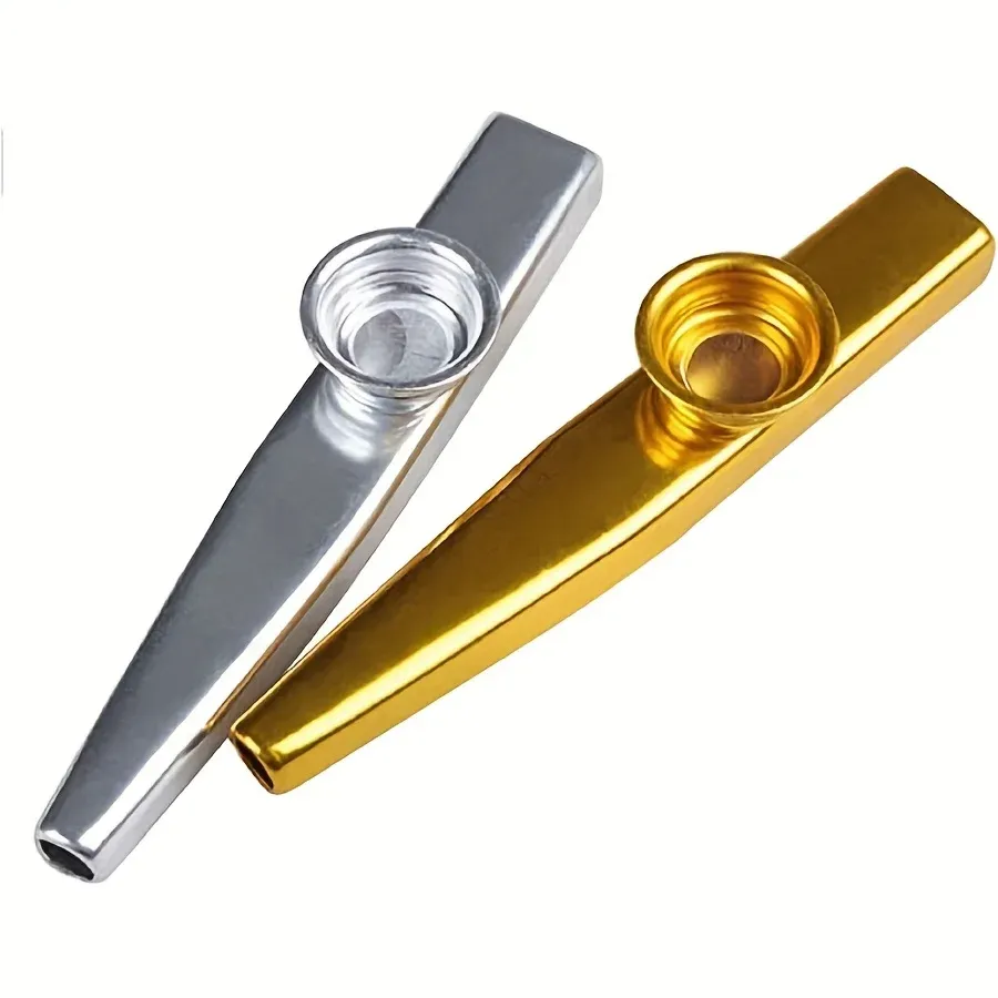 Durable Metal Kazoo Instrument for Beginners - Gold/Silver, 12cm, Easy to Play with Guitar/Ukulele, Perfect for Music Enthusiasts showcase 3