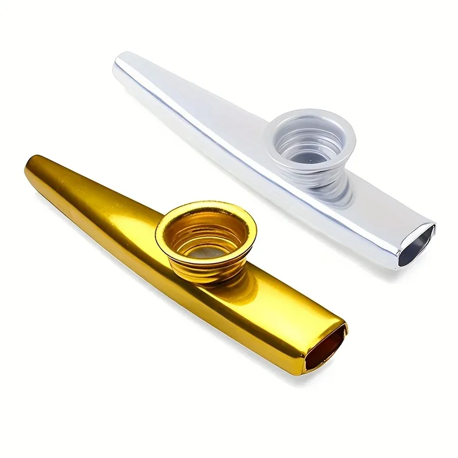 Durable Metal Kazoo Instrument for Beginners - Gold/Silver, 12cm, Easy to Play with Guitar/Ukulele, Perfect for Music Enthusiasts showcase 4