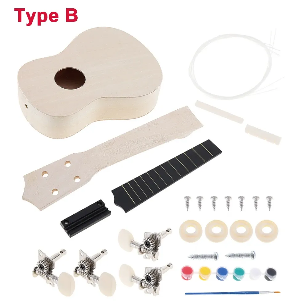 DIY 21 Inch Soprano Ukulele Kit for Beginners - Basswood Body, Nylon Strings, Fun Handwork Painting Project for Kids & Adults thumbnail 2