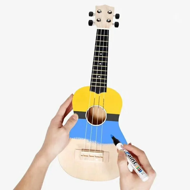 DIY 21 Inch Soprano Ukulele Kit for Beginners - Basswood Body, Nylon Strings, Fun Handwork Painting Project for Kids & Adults showcase 7