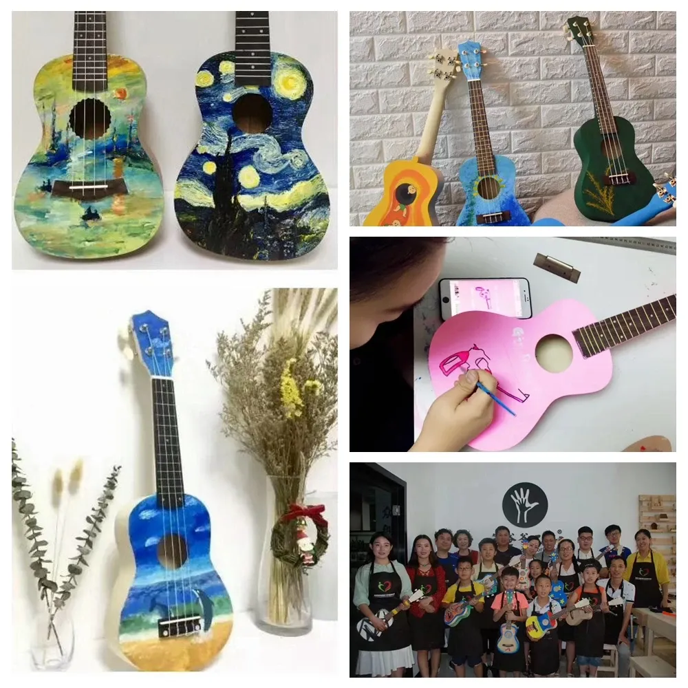 DIY 21 Inch Soprano Ukulele Kit for Beginners - Basswood Body, Nylon Strings, Fun Handwork Painting Project for Kids & Adults thumbnail 6