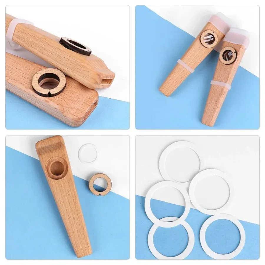 Beginner Wooden Kazoo Flute Membrane Instrument for Guitar, Ukulele, Electric Guitar, Bass Accompaniment - Easy to Learn Musical Accessory thumbnail 6