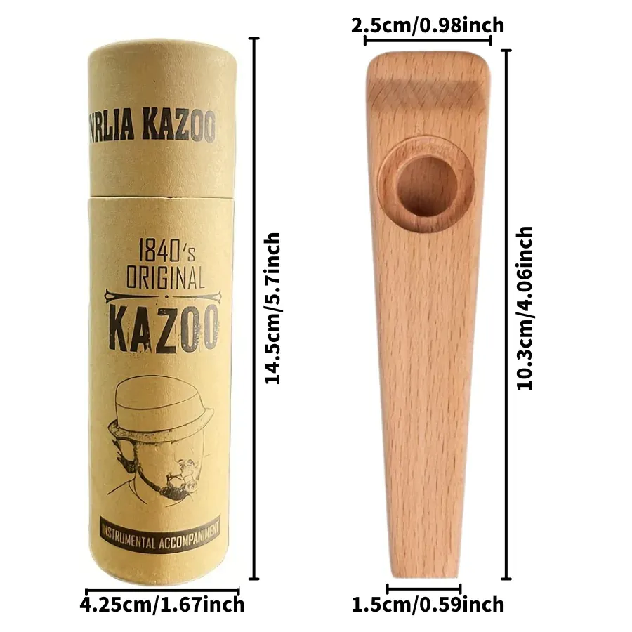 Beginner Wooden Kazoo Flute Membrane Instrument for Guitar, Ukulele, Electric Guitar, Bass Accompaniment - Easy to Learn Musical Accessory showcase 2