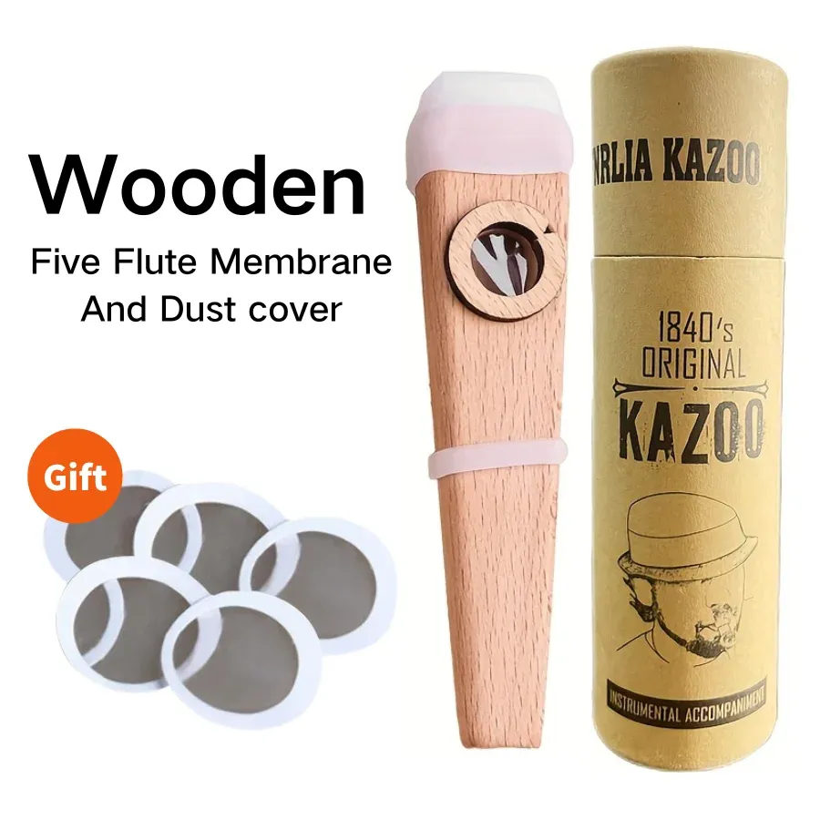 Beginner Wooden Kazoo Flute Membrane Instrument for Guitar, Ukulele, Electric Guitar, Bass Accompaniment - Easy to Learn Musical Accessory showcase 8