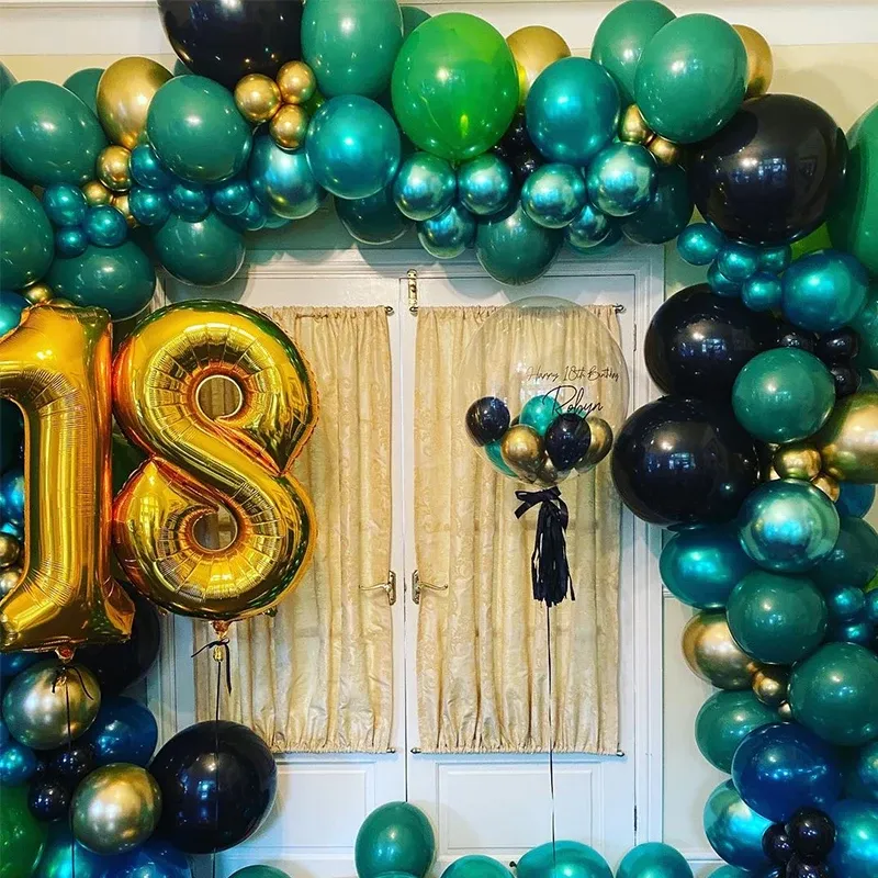 40pcs Retro Dark Green Balloons Set with Confetti for Jungle Safari Animal Birthday Party Decorations, Ideal for Kids Boy Baby Shower Favors thumbnail 5
