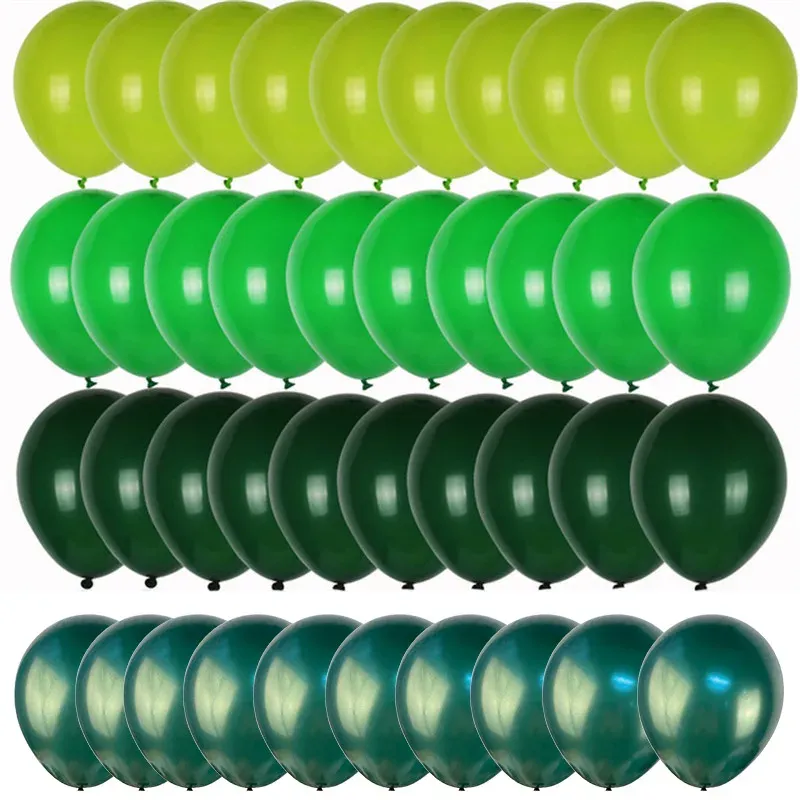 40pcs Retro Dark Green Balloons Set with Confetti for Jungle Safari Animal Birthday Party Decorations, Ideal for Kids Boy Baby Shower Favors showcase 7