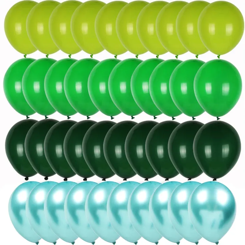 40pcs Retro Dark Green Balloons Set with Confetti for Jungle Safari Animal Birthday Party Decorations, Ideal for Kids Boy Baby Shower Favors showcase 6