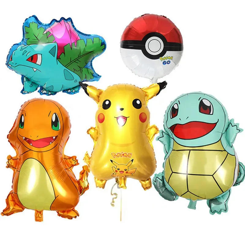 Pikachu Pokemon Birthday Party Supplies Set - Foil Balloons, Disposable Tableware, Plates, Napkins, Banner for Kids Boys Celebration thumbnail 4