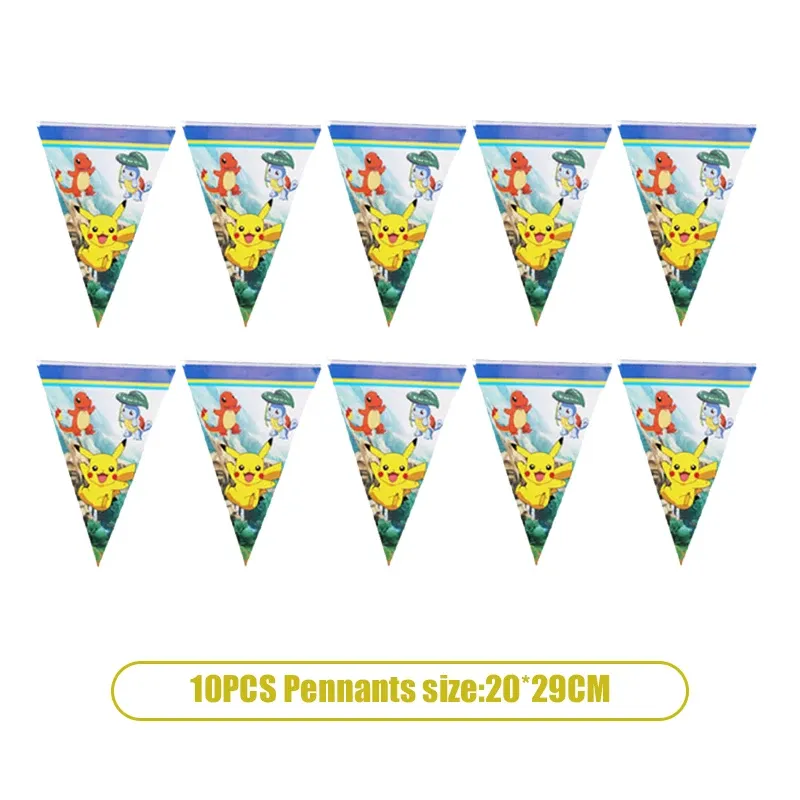 Pikachu Pokemon Birthday Party Supplies Set - Foil Balloons, Disposable Tableware, Plates, Napkins, Banner for Kids Boys Celebration thumbnail 3