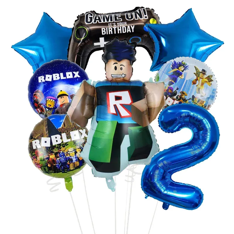 Roblox Theme Birthday Party Balloon Set - Cartoon Double-Sided Foil Balloons for Kids Baby Shower Decorations, DIY Party Supplies showcase 3