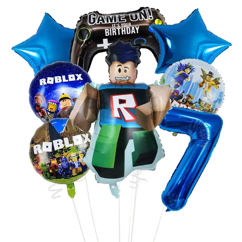 Roblox Theme Birthday Party Balloon Set - Cartoon Double-Sided Foil Balloons for Kids Baby Shower Decorations, DIY Party Supplies showcase 8