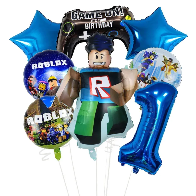 Roblox Theme Birthday Party Balloon Set - Cartoon Double-Sided Foil Balloons for Kids Baby Shower Decorations, DIY Party Supplies thumbnail 2