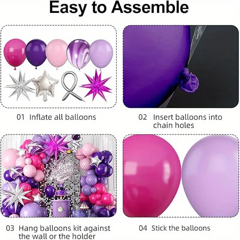 113PCS Explosive Star Balloon Garland Arch Kit for Weddings, Birthdays, Anniversaries - Indoor & Outdoor Party Decoration Supplies showcase 3