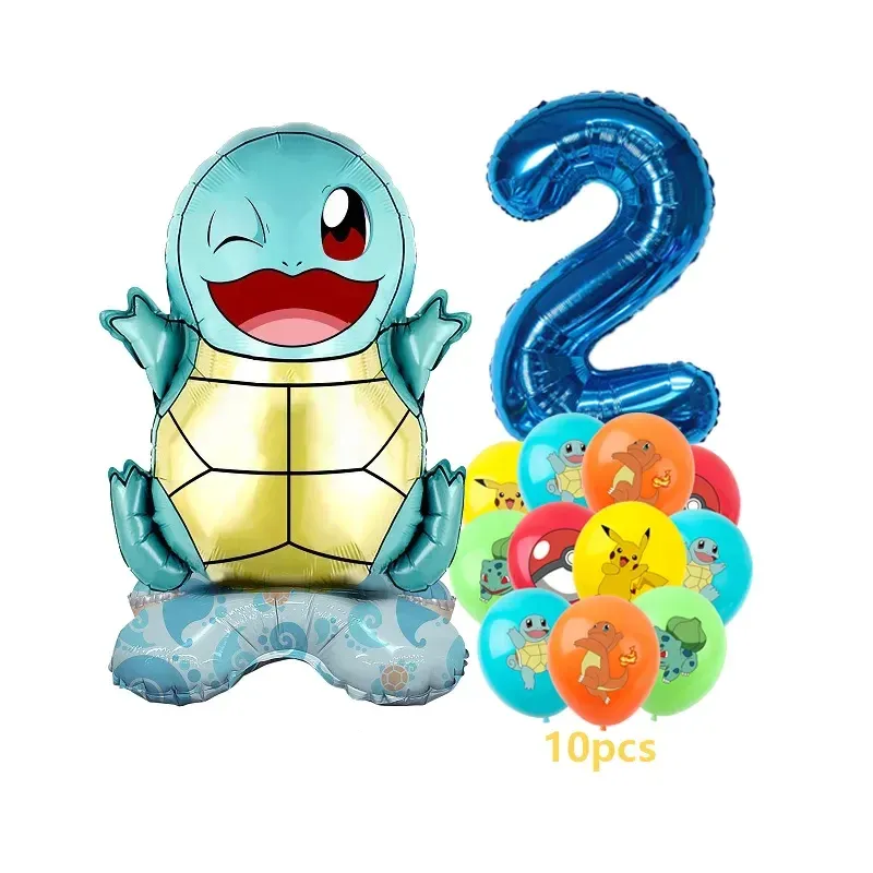 12pcs Cartoon Balloon Set for Kids Birthday Parties - Charmander Squirtle Bulbasaur Foil Balloons - Fun Party Decoration Gift Toy thumbnail 3