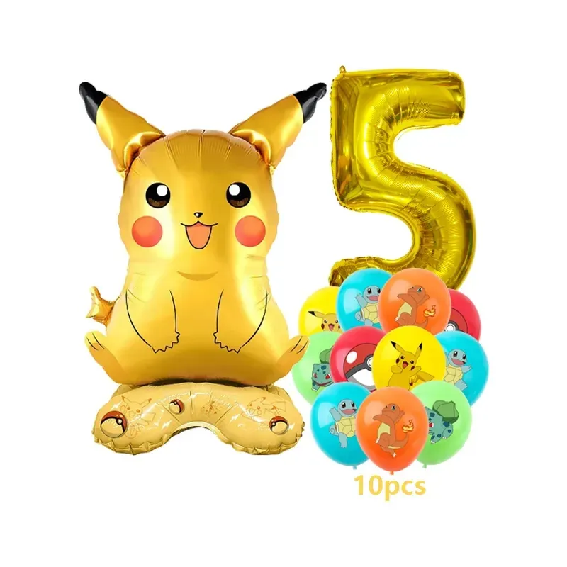 12pcs Cartoon Balloon Set for Kids Birthday Parties - Charmander Squirtle Bulbasaur Foil Balloons - Fun Party Decoration Gift Toy thumbnail 6