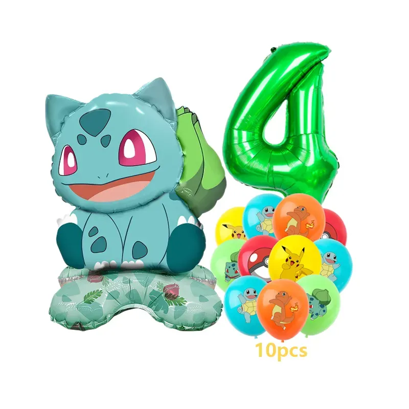 12pcs Cartoon Balloon Set for Kids Birthday Parties - Charmander Squirtle Bulbasaur Foil Balloons - Fun Party Decoration Gift Toy showcase 4