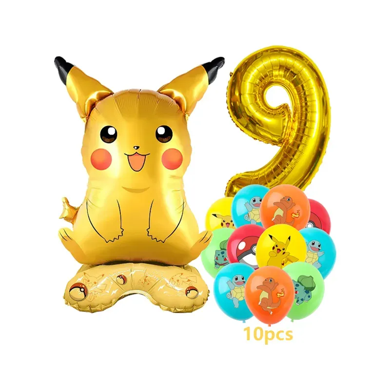 12pcs Cartoon Balloon Set for Kids Birthday Parties - Charmander Squirtle Bulbasaur Foil Balloons - Fun Party Decoration Gift Toy showcase 9