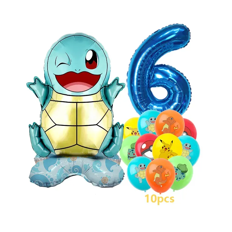 12pcs Cartoon Balloon Set for Kids Birthday Parties - Charmander Squirtle Bulbasaur Foil Balloons - Fun Party Decoration Gift Toy showcase 6