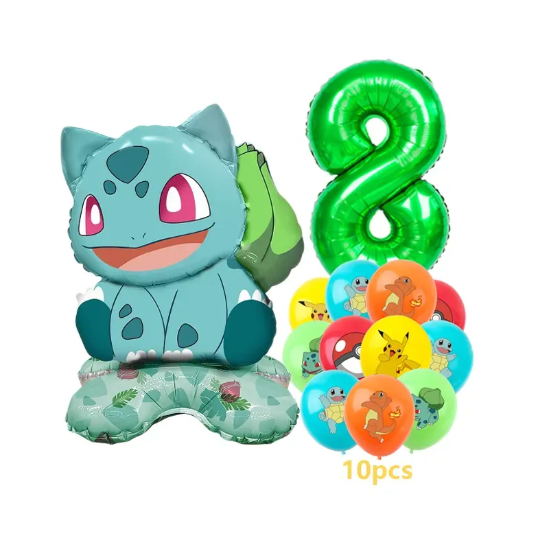 12pcs Cartoon Balloon Set for Kids Birthday Parties - Charmander Squirtle Bulbasaur Foil Balloons - Fun Party Decoration Gift Toy showcase 8