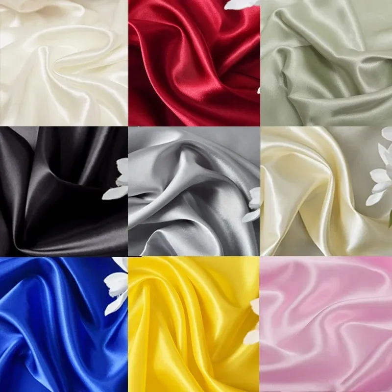 50cm-5m Satin Lining Fabric 150cm Wide - Polyester for Sewing Dresses, Pajamas, Tablecloths, DIY Crafts & Decorations