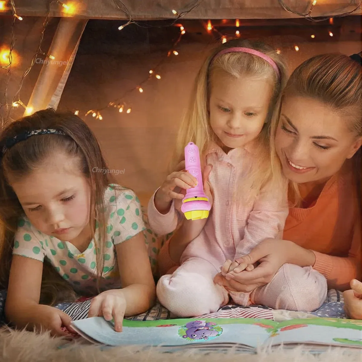 80 Patterns Cartoon Projection Flashlight Toy for Kids 3-6 Years Old, Creative Educational Science Projector with 10 Random Cards, Perfect for Bedtime Stories & Learning showcase 3