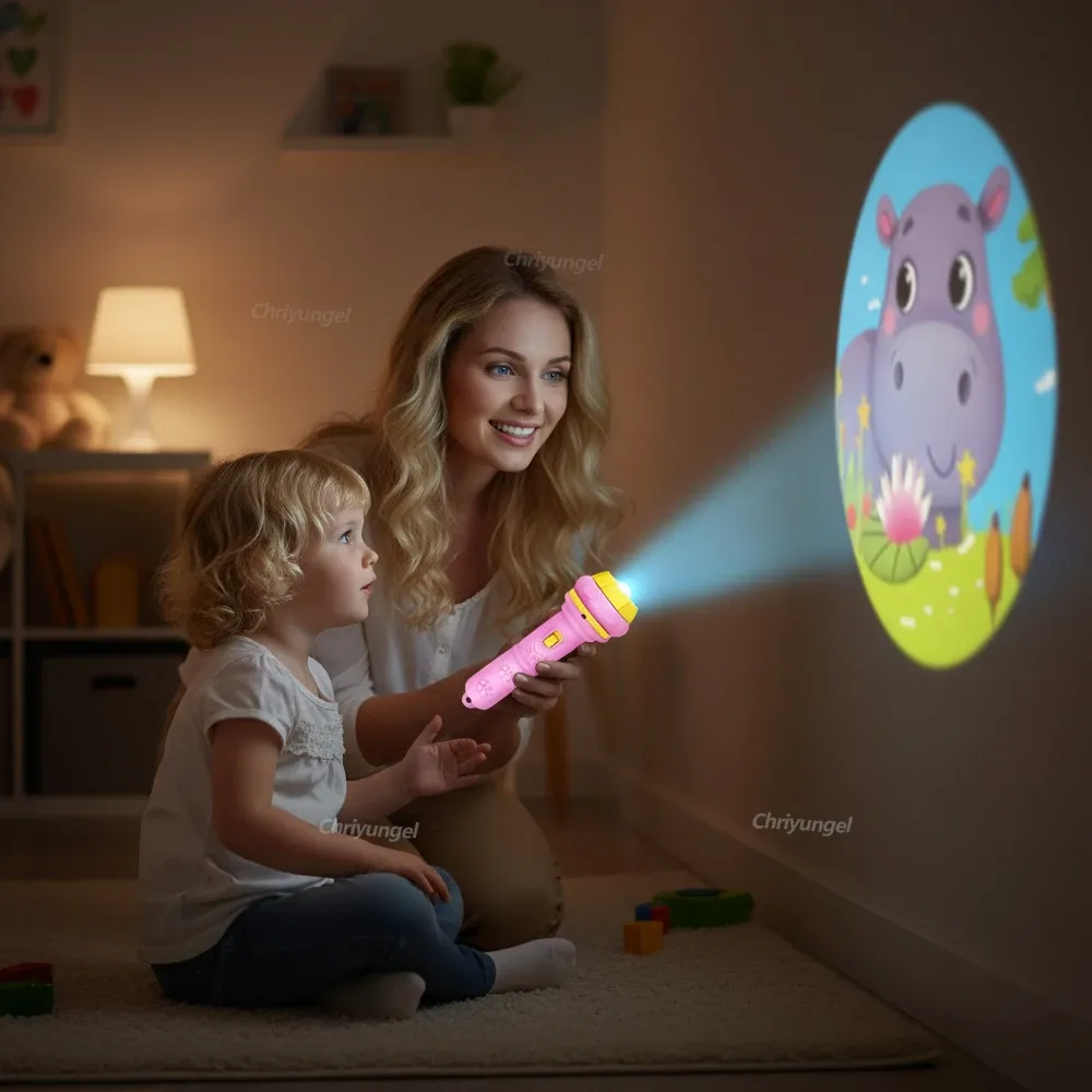 80 Pattern Cartoon Projection Flashlight Toy for Kids 3-6 Years Old, Creative Educational Science Projector for Bedtime Stories, Portable and Durable thumbnail 2