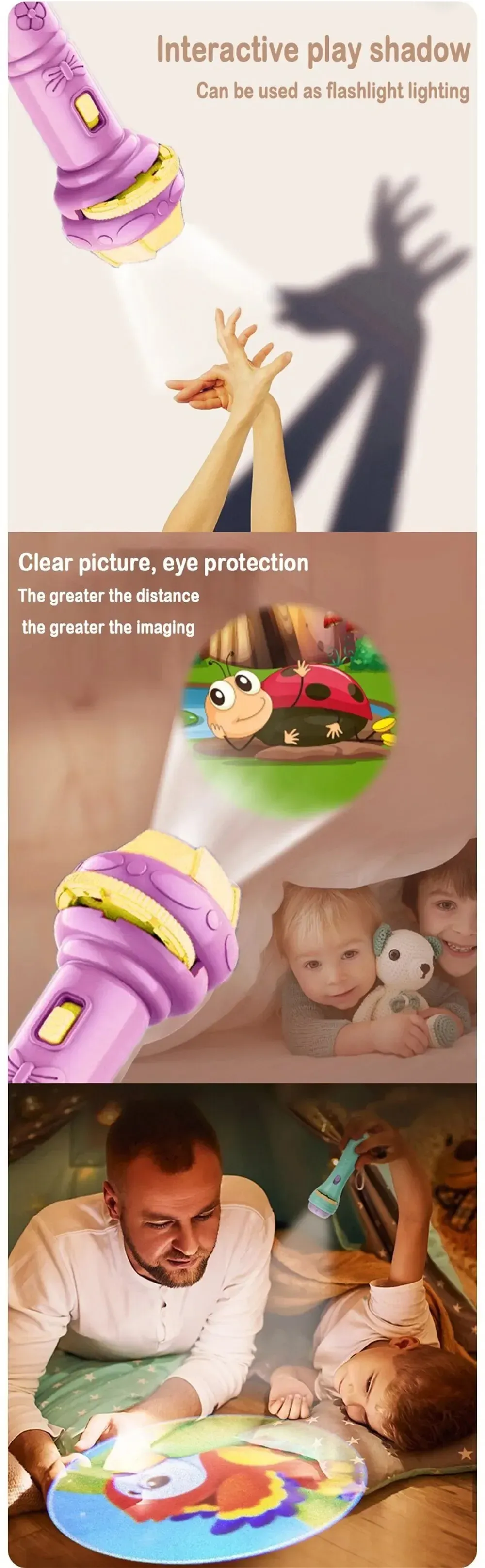 80 Pattern Cartoon Projection Flashlight Toy for Kids 3-6 Years Old, Creative Educational Science Projector for Bedtime Stories, Portable and Durable showcase 7