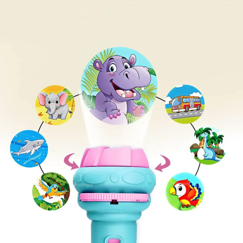 80 Pattern Cartoon Projection Flashlight Toy for Kids 3-6 Years Old, Creative Educational Science Projector for Bedtime Stories, Portable and Durable thumbnail 3