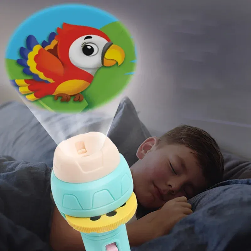 Cute Cartoon Flashlight Projector Toy for Kids - 24 Images & 3 Themes, Educational Bedtime Story Lamp, Fun & Safe ABS Material thumbnail 3