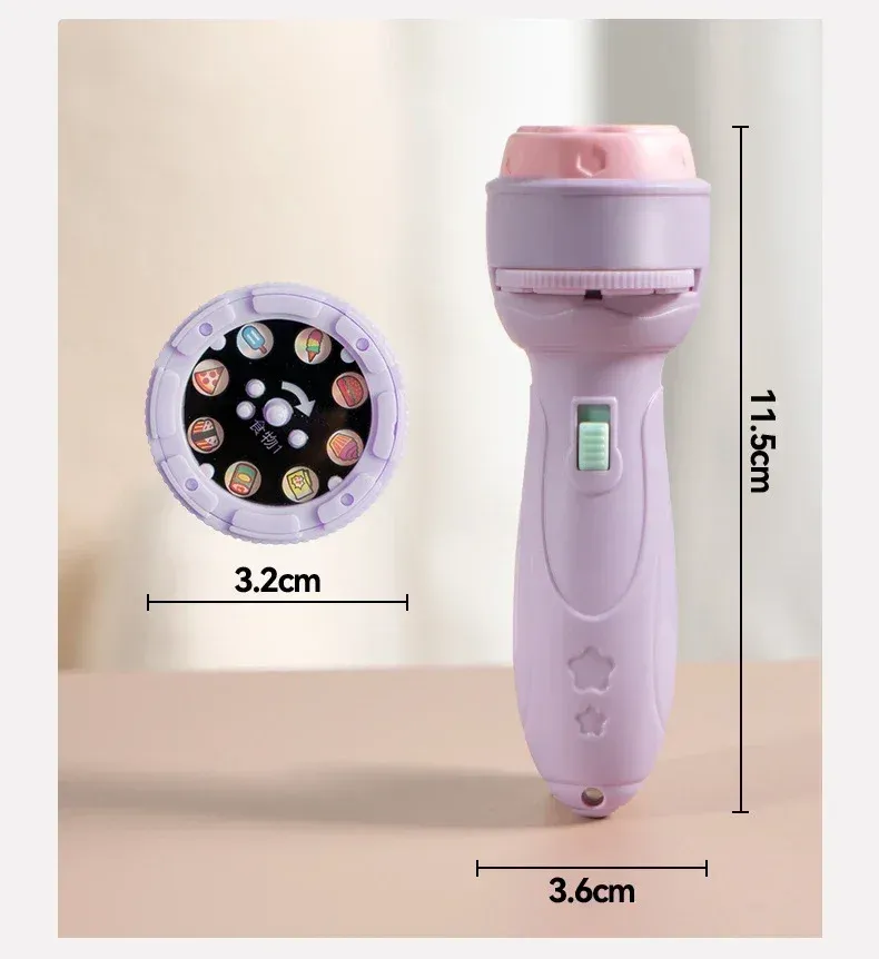 Baby Cartoon Projection Flashlight Toy - 80 Patterns Early Education Story Book Projector for Kids Before Bedtime, Educational Luminous Toy Gift showcase 14