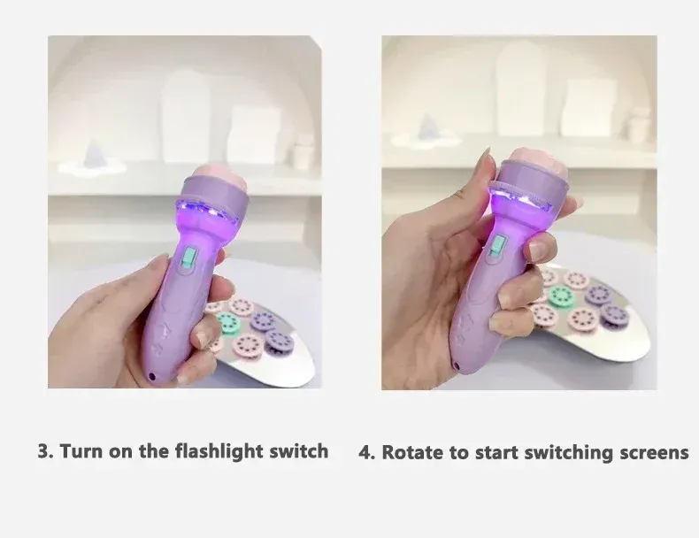 Baby Cartoon Projection Flashlight Toy - 80 Patterns Early Education Story Book Projector for Kids Before Bedtime, Educational Luminous Toy Gift showcase 13