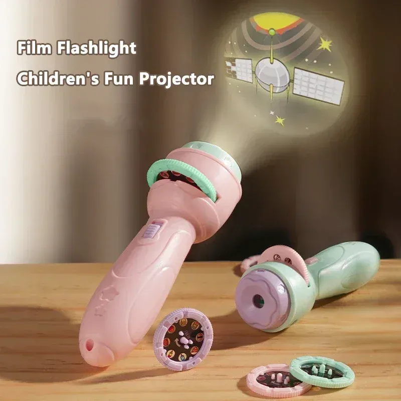 Baby Cartoon Projection Flashlight Toy - 80 Patterns Early Education Story Book Projector for Kids Before Bedtime, Educational Luminous Toy Gift thumbnail 4