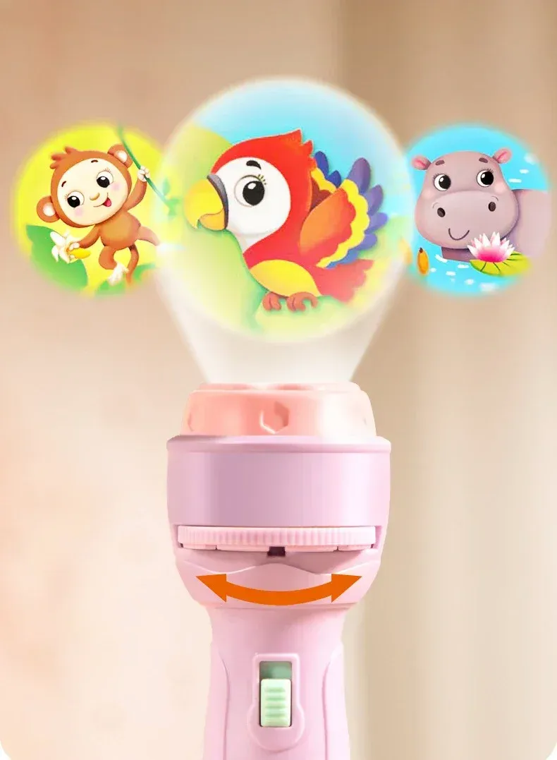 Baby Cartoon Projection Flashlight Toy - 80 Patterns Early Education Story Book Projector for Kids Before Bedtime, Educational Luminous Toy Gift showcase 2
