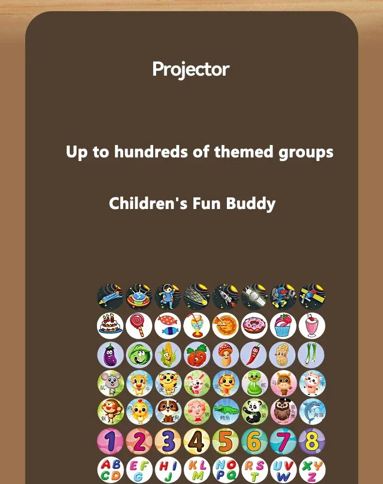 Baby Cartoon Projection Flashlight Toy - 80 Patterns Early Education Story Book Projector for Kids Before Bedtime, Educational Luminous Toy Gift showcase 8