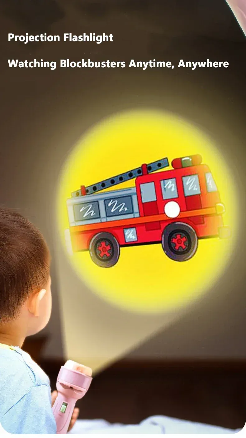 Baby Cartoon Projection Flashlight Toy - 80 Patterns Early Education Story Book Projector for Kids Before Bedtime, Educational Luminous Toy Gift showcase 5