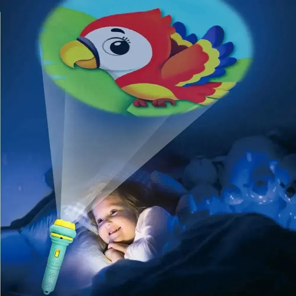 80 Pattern Cartoon Projection Flashlight Toy for Kids, Educational Bedtime Story Projector with 10 Random Cards, Fun Science Learning Toy for Ages 3-6 showcase 2