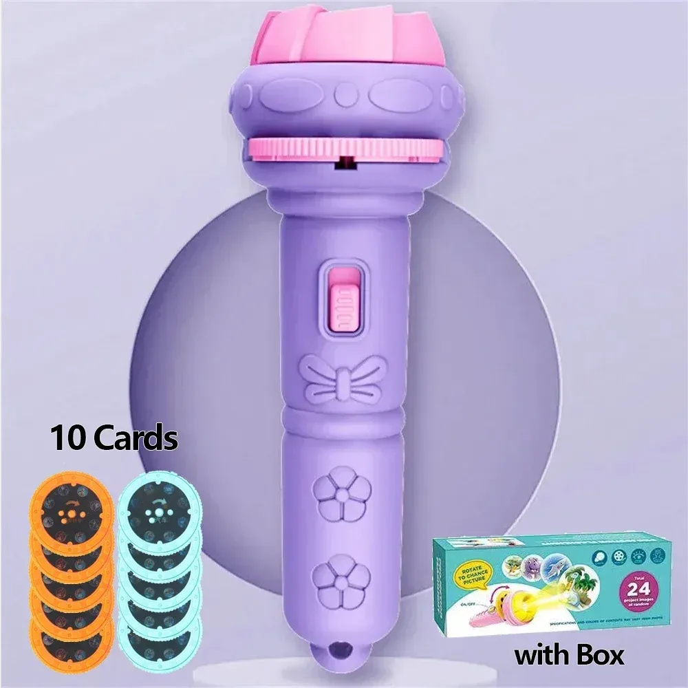 80 Pattern Cartoon Projection Flashlight Toy for Kids, Educational Bedtime Story Projector with 10 Random Cards, Fun Science Learning Toy for Ages 3-6 showcase 12