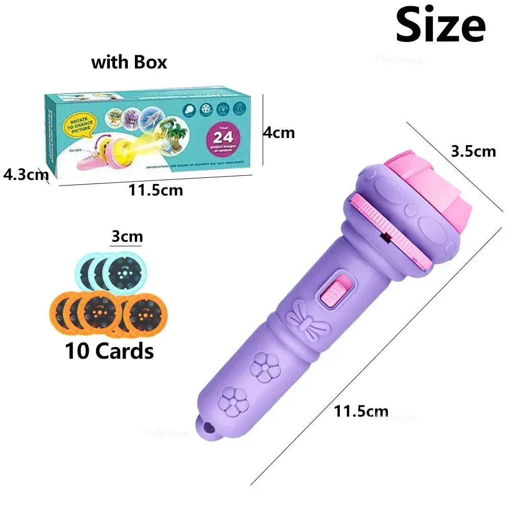 80 Pattern Cartoon Projection Flashlight Toy for Kids, Educational Bedtime Story Projector with 10 Random Cards, Fun Science Learning Toy for Ages 3-6 showcase 16
