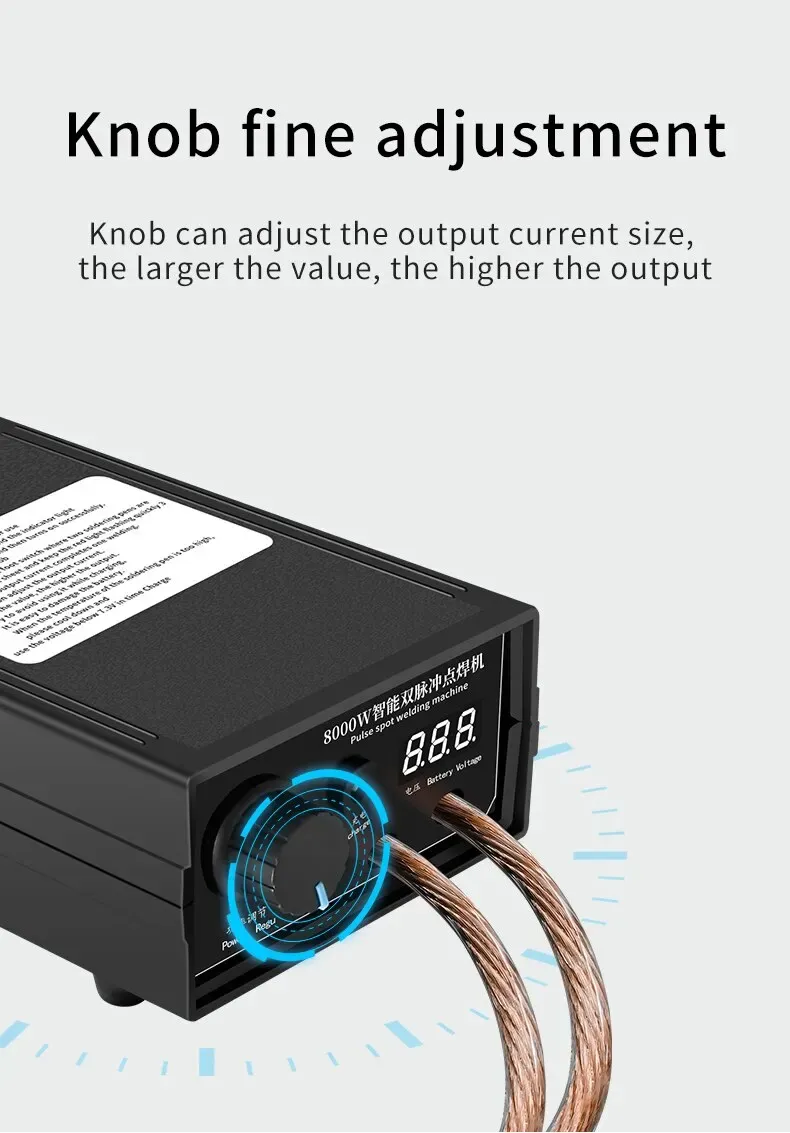 8000W Portable Mini Spot Welder Kit for DIY Battery Pack Projects, 0.15mm Nickel Strip Welding, Adjustable Current, Replaceable Welding Pen thumbnail 4