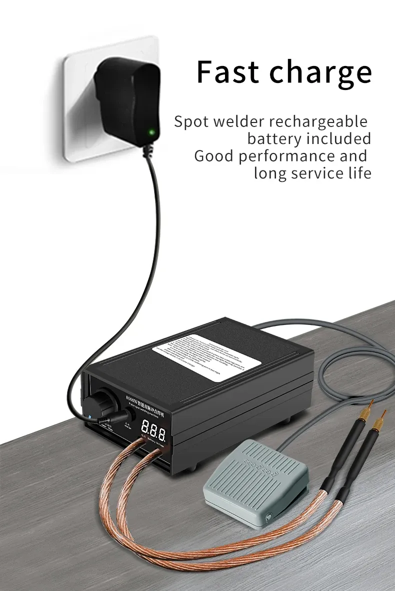 8000W Portable Mini Spot Welder Kit for DIY Battery Pack Projects, 0.15mm Nickel Strip Welding, Adjustable Current, Replaceable Welding Pen showcase 8