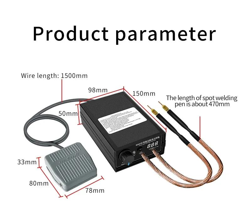 8000W Portable Mini Spot Welder Kit for DIY Battery Pack Projects, 0.15mm Nickel Strip Welding, Adjustable Current, Replaceable Welding Pen showcase 2