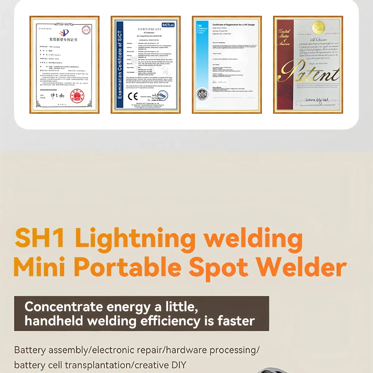 Awgem Portable Spot Welder DIY Handheld Machine for 18650 Lithium Batteries, 90 Gears Adjustable Power, Built-in Pen, Overcharge & Temp Protection showcase 33