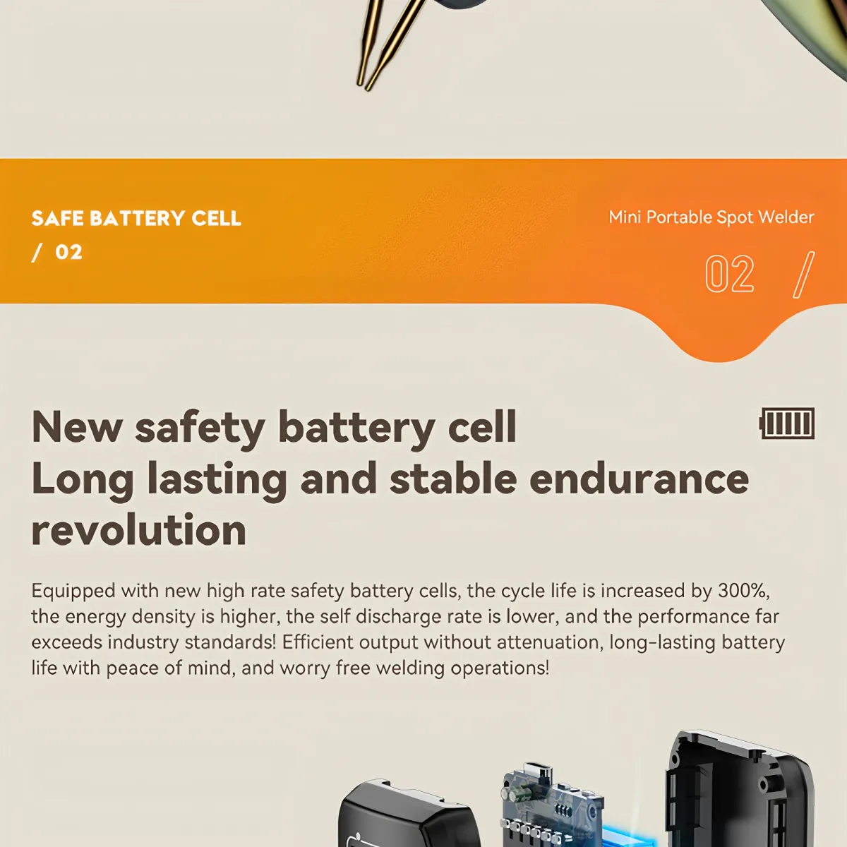 Awgem Portable Spot Welder DIY Handheld Machine for 18650 Lithium Batteries, 90 Gears Adjustable Power, Built-in Pen, Overcharge & Temp Protection showcase 35