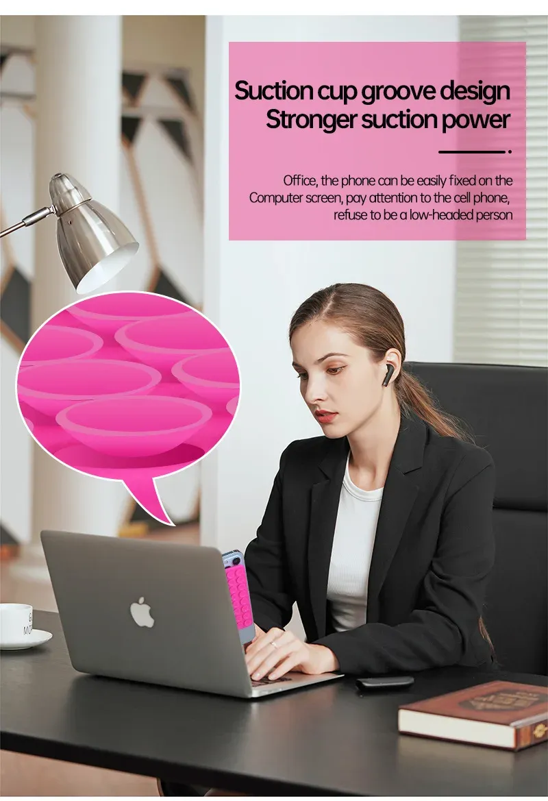 Double-Sided Silicone Sucker Phone Case with Detachable Stand for Hands-Free Selfies & Videos - Universal Fit showcase 7