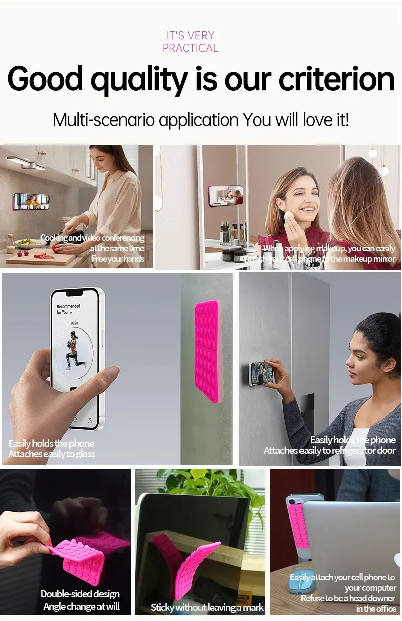 Double-Sided Silicone Sucker Phone Case with Detachable Stand for Hands-Free Selfies & Videos - Universal Fit showcase 16