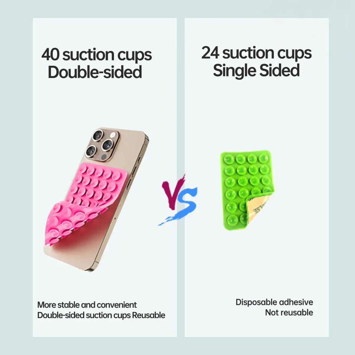 Double-Sided Silicone Sucker Phone Case with Detachable Stand for Hands-Free Selfies & Videos - Universal Fit showcase 9