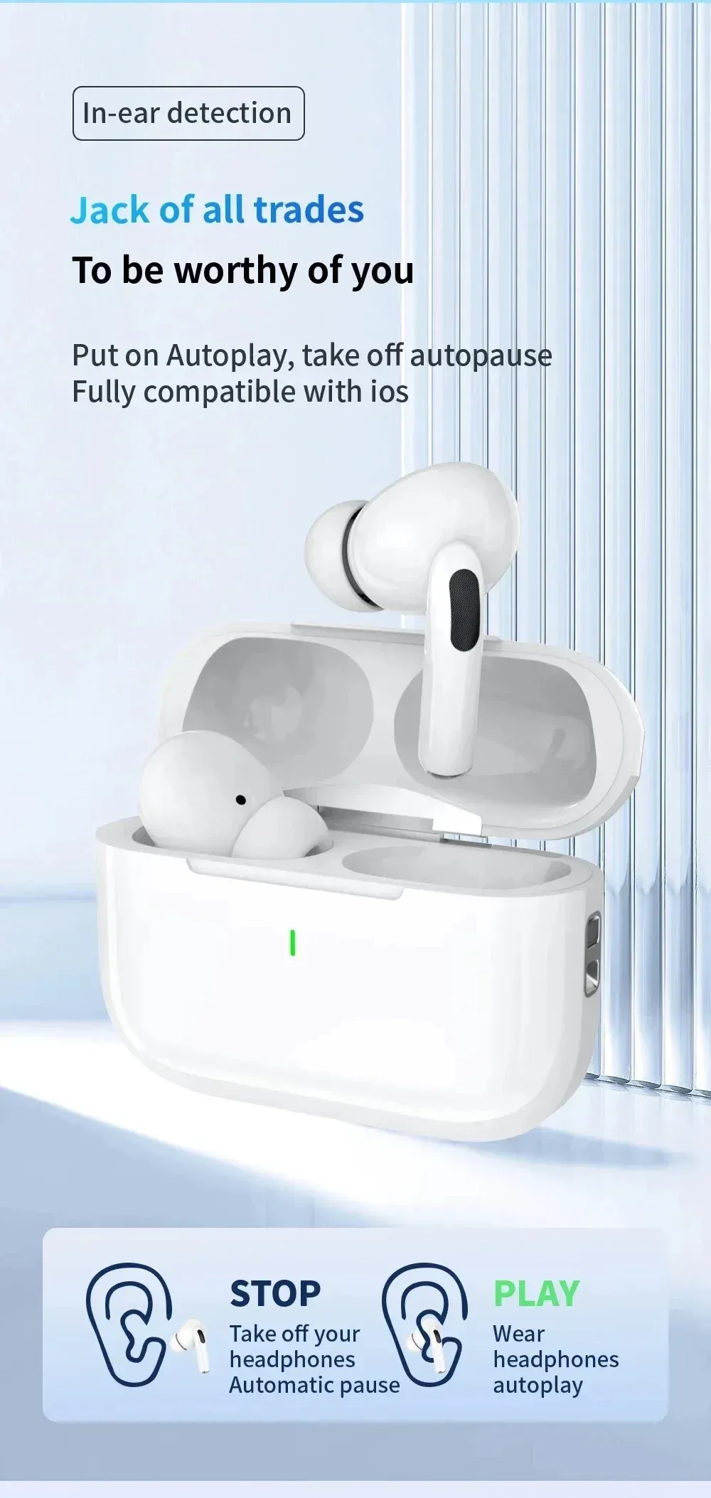 Air Pro 5 TWS Max Wireless Bluetooth Earphones, In-Ear Noise Cancelling Sport Earbuds with Microphone for Apple iPhone, Universal Headset for Outdoor Use showcase 1