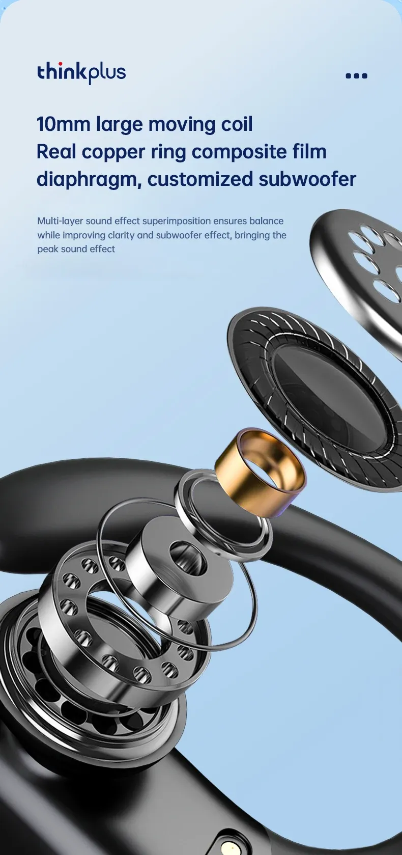 Lenovo XT80 Sports Wireless Earphones with Mic, Bluetooth 5.3, LED Power Display, Hifi Stereo Sound, Ear Hook Design for Active Lifestyles showcase 4